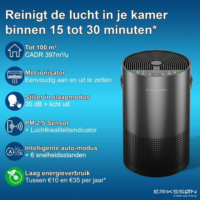 Luchtreiniger Air Pure Pro - 397 m3/u- Zwart