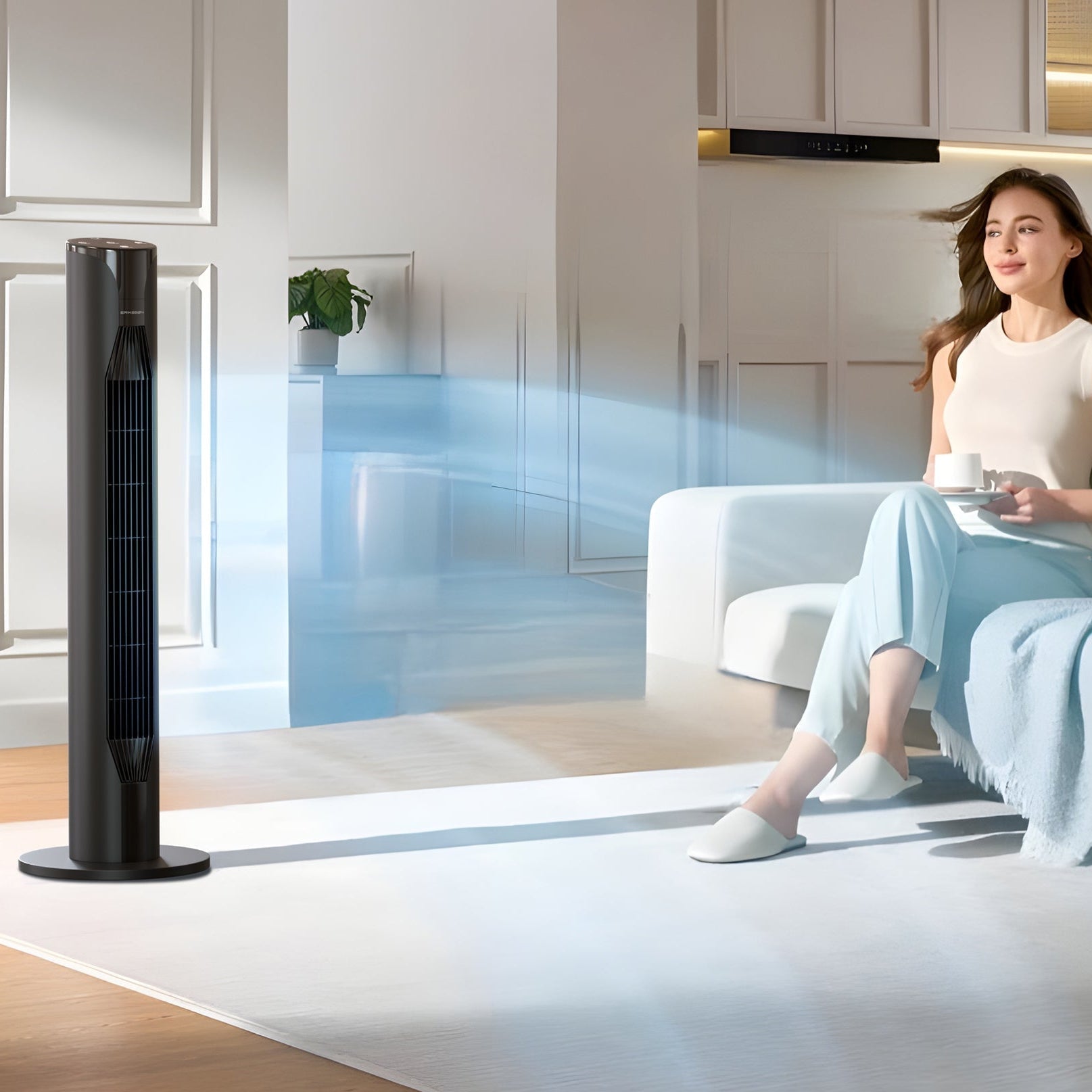 Erikssøn Torenventilator - Silent Comfort Series - Staande Ventilator met Afstandsbediening - Timer - 55W - 39 dB - 106cm - Zwart - Erikssøn