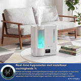 Erikssøn Luchtbevochtiger Elite - 8 Liter - Geschikt voor Woonkamer, Kantoor, Slaapkamer, Babykamer - Humidifier - Met Aromatherapie - Wit