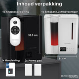 Erikssøn Luchtbevochtiger Elite - 8 Liter - Geschikt voor Woonkamer, Kantoor, Slaapkamer, Babykamer - Humidifier - Met Aromatherapie - Wit