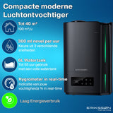 Erikssøn Luchtbevochtiger Hydra Comfort - 6 Liter - Geschikt voor Woonkamer, Kantoor, Slaapkamer, Babykamer - Met Aromatherapie - Zwart - Erikssøn